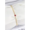 Pirinç Zirkon Taşlı Kare Model Gold Renk Kadın Bilekilk