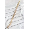 Pirinç Zirkon Taşlı Sıralı Ok Model Gold Renk Kadın Bileklik