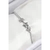 Pirinç Zirkon Taşlı Yıldız Model Gümüş Renk Kadın Bileklik
