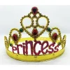 Prenses Yazılı Altın Renk Ayarlanabilir Parti Tacı