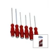 Pvc Ambalaj   Kırmızı - Plastik Saplı   Darbeli   6lı Set   Çift Taraflı  Tornavida Takımı