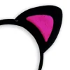 Sevimli Kedi Kulak Pofuduk Kedi Taç Siyah İçi Şeker Fuşya Renk 17x15 cm