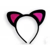 Sevimli Kedi Kulak Pofuduk Kedi Taç Siyah İçi Şeker Fuşya Renk 17x15 cm