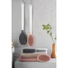Silikon Masajlı Uzun Saplı Vücut Masaj Fırçası Banyo Sırt Kesesi Saplı Yumuşak Fırça