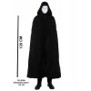 Siyah Kapüşonlu 120 Cm Pelerin Ve Beyaz Boyanabilir Tam Yüz Maske