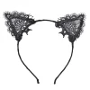 Siyah Kedi Dantel Taç + Eldiven Seti – Parti, Dans ve Kostüm Kombini