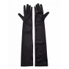 Siyah Renk Dirseğe Kadar Uzun Kumaş Eldiven