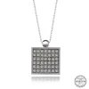 Luz&Pos Swarovski Crystal Taşlı Kare Gümüş Kadın Kolye