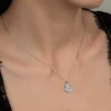 Luz&Pos Swarovski Taşlı Gümüş Kelebek Bayan Kolye
