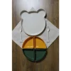 Tabldot Mama Tabağı Çıkarılabilir Kaseli -tepsili 4 Bölmeli Çatal Kaşıklı Ayıcık Beslenme Kabı