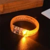 Turuncu Led Işıklı Baskı Yapılabilen Pilli Bileklik Bilezik 1,5 Cm Genişlik