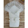 Luz&Pos Yenidoğan Gelinlik Duvaklı Trilüks Kundak Bebek Battaniyesi Ekru