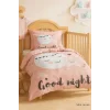 Yenidoğan Kız Bebek Nevresim Takımı &#37;100 Pamuklu Good Night