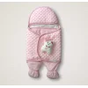 Luz&Pos Yenidoğan Oyuncaklı Topçikli Kız Erkek Bebek Ayaklı Kundak Bebek Battaniyesi Pembe