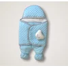 Luz&Pos Yenidoğan Oyuncaklı Topçikli Kız Erkek Bebek Ayaklı Kundak Bebek Battaniyesi Mavi