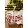 Yuvarlak Çiçek Desenli Duck Kumaş Masa Örtüsü 150x150 Cm