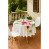 Yuvarlak Pastel Çiçek Desenli Duck Kumaş Masa Örtüsü 150x150 Cm