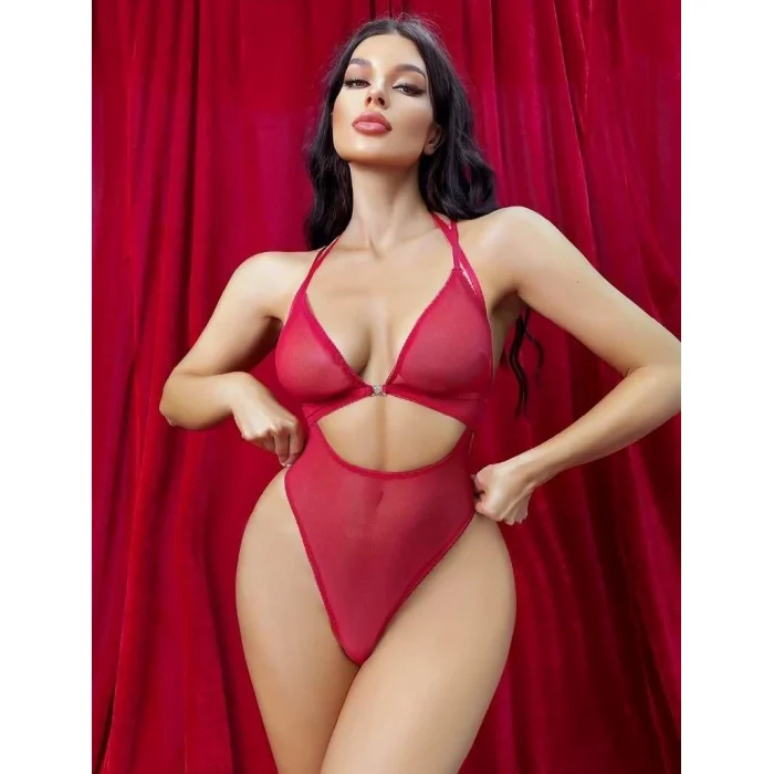 Luz&Pos Arias Closet Kırmızı Transparan Fantezi Babydoll