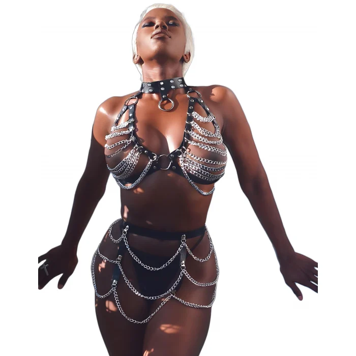 Luz&Pos Arias Closet Zincir Detaylı Fantezi Harness Aksesuar