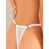 Luz&Pos Arias Closet Beyaz Bacak Bantlı Dantelli Fantezi String Tanga