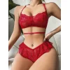 Luz&Pos Arias Closet Kırmızı Dantel İşlemeli Fantezi Şık Sütyen Külot Takımı