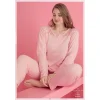 Luz&Pos Arias Closet Büyük Beden Pamuklu Dantel İşlemeli Pijama Takımı