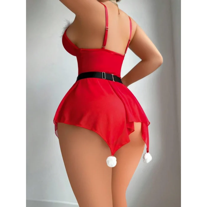 Luz&Pos Arias Closet Yılbaşı Özel Kırmızı Fantezi Tül Gecelik