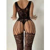 Luz&Pos Arias Closet Özel Tasarım Siyah İp Detaylı Fantezi Body Vücut Çorabı