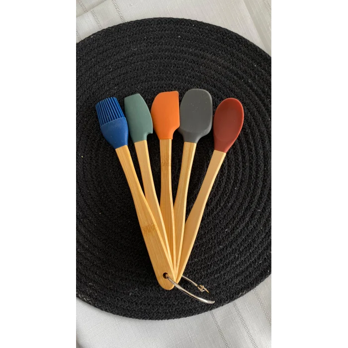 Bambu Saplı Silikon Mutfak Seti