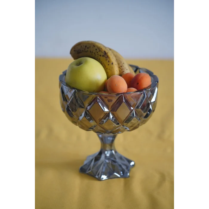 Cam Meyvelik Şekerlik Füme Dokulu Kase