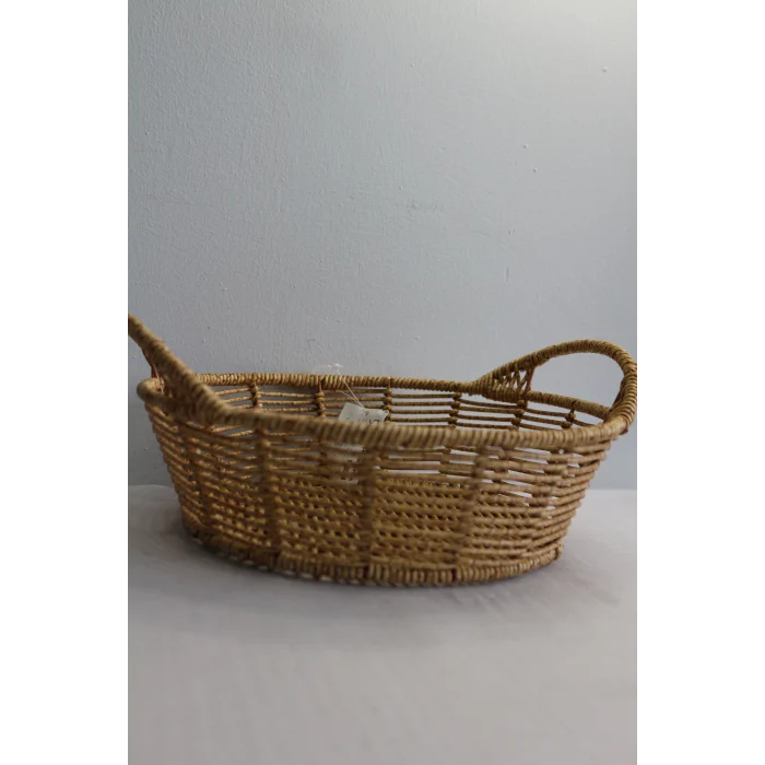 Clk Saplı Yuvarlak Kucuk Hasır Sepet 25*20 1033