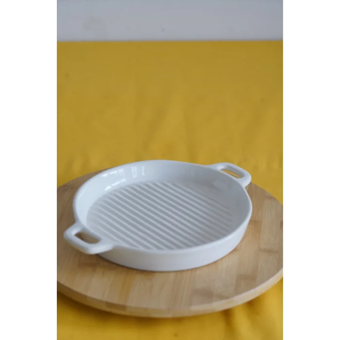 Ecr Seramik Yuvarlak Izgara Fırın Kabı 21cm