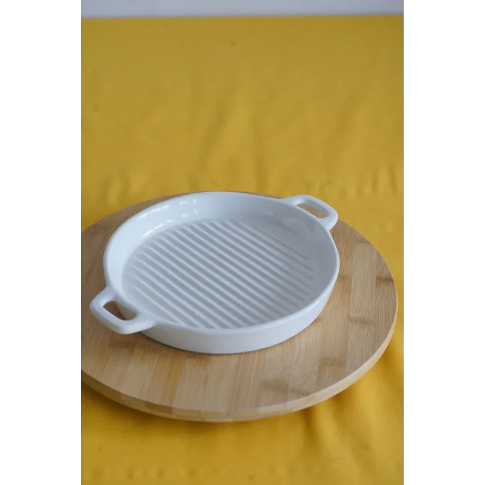 Ecr Seramik Yuvarlak Izgara Fırın Kabı 21cm