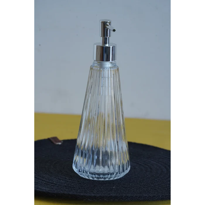 Glasscom Riva Çizgili Sıvı Sabunluk Şeffaf