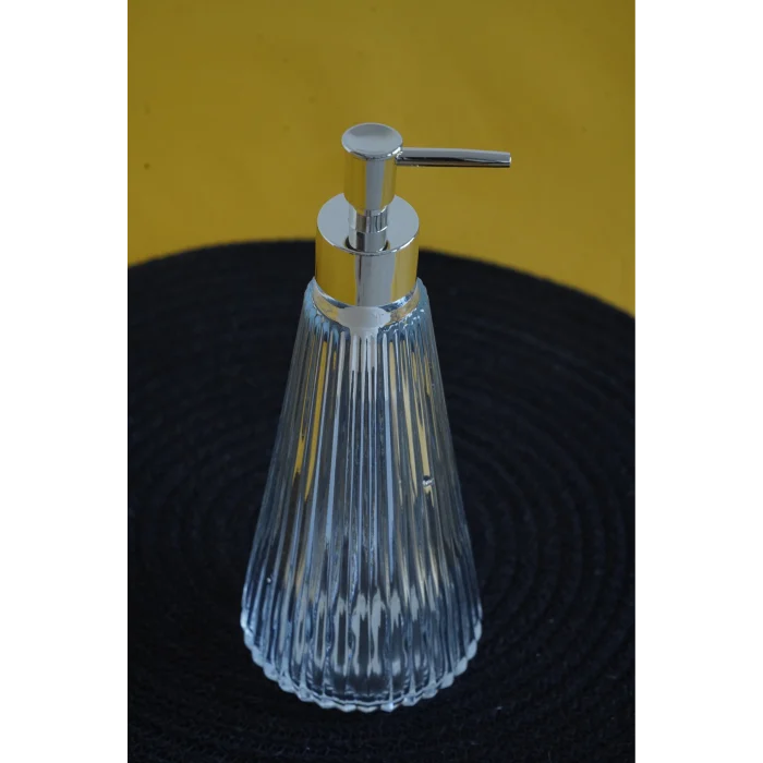 Glasscom Riva Çizgili Sıvı Sabunluk Şeffaf