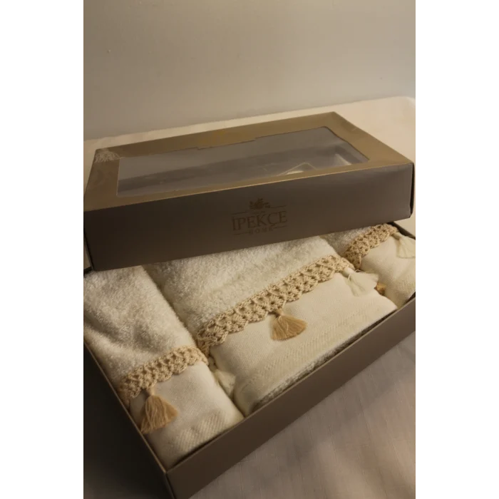 İpekçe Havlu Set 3lü Aden Kutulu 30X50