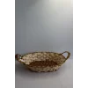 Yaldızlı Hasır Ekmek Sepeti Oval