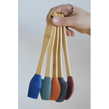 Bambu Saplı Silikon Mutfak Seti
