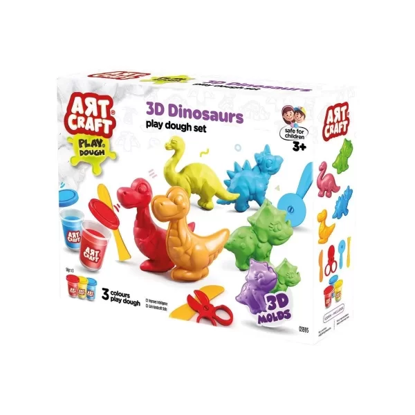 03995 Art Craft 3d Dinozorlar Hamur Set 168 Gr -fentoys