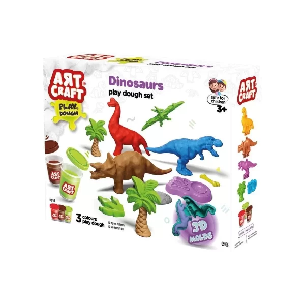 03996 Art Craft Dinozorlar Hamur Set 168 Gr -fentoys