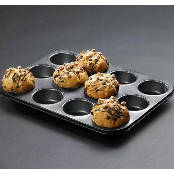 12 Bölmeli Metal Yapışmaz Muffin Kek Kalıbı