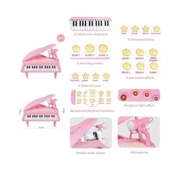 Bao-1504b 31 Tuşlu Mini Piano Mp3 -vardem