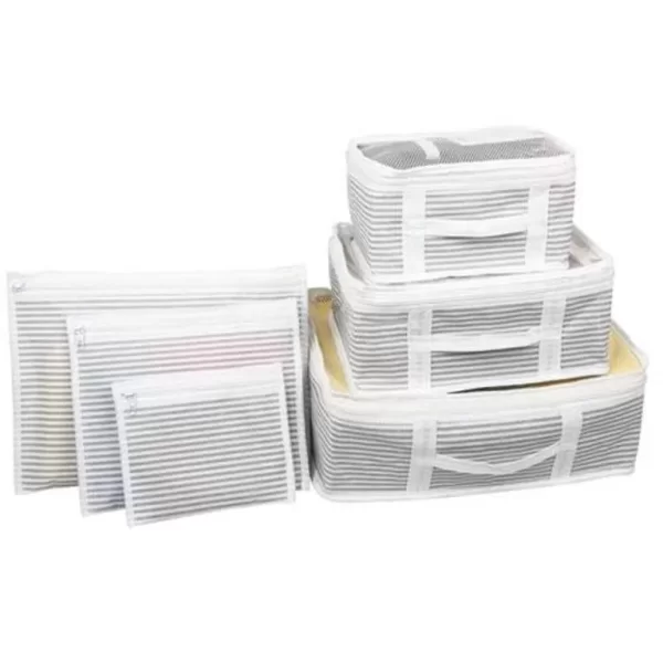 Bavul İçi Düzenleyici Valiz  Organizer 6 Lı Set - Çizgili