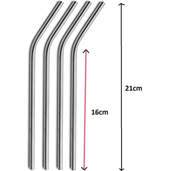 Çelik Pipet Paslanmaz Çelik Metal Meşrubat Pipeti Ve Pipet Temizleme Fırçası Seti 5 Parça