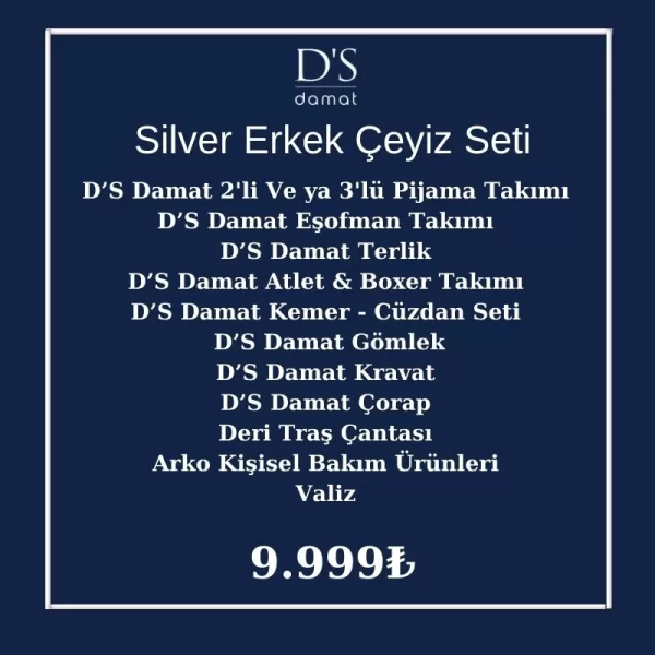 DS Damat 20 Parça Erkek Silver Çeyiz Paketi