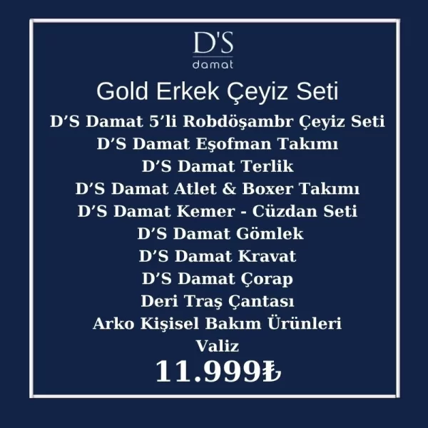 DS Damat 23 Parça Gold Erkek Çeyiz Seti Paketi