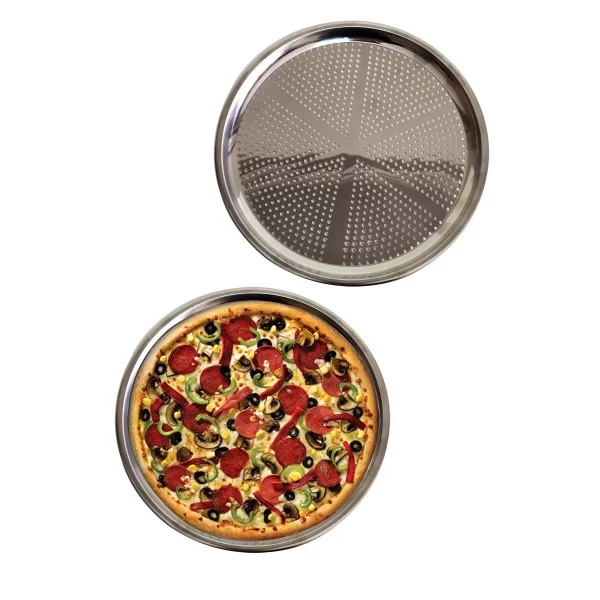 Delikli Çelik Pizza Ve Lahmacun Tepsisi Orta Boy -32  Cm