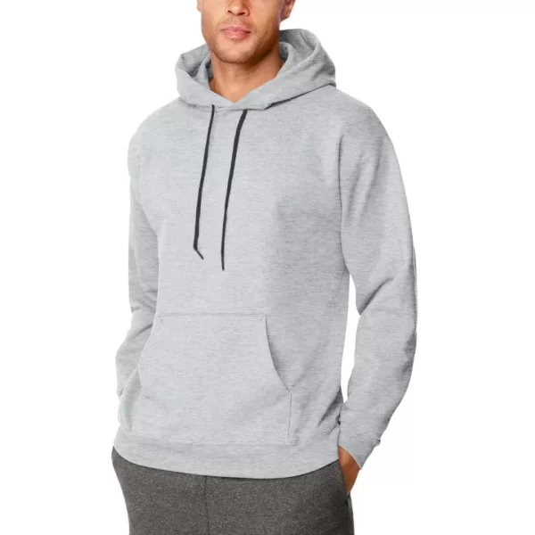 Erkek Uzun Kol Kapşonlu Basic Sweatshirt Hoodie - Gri