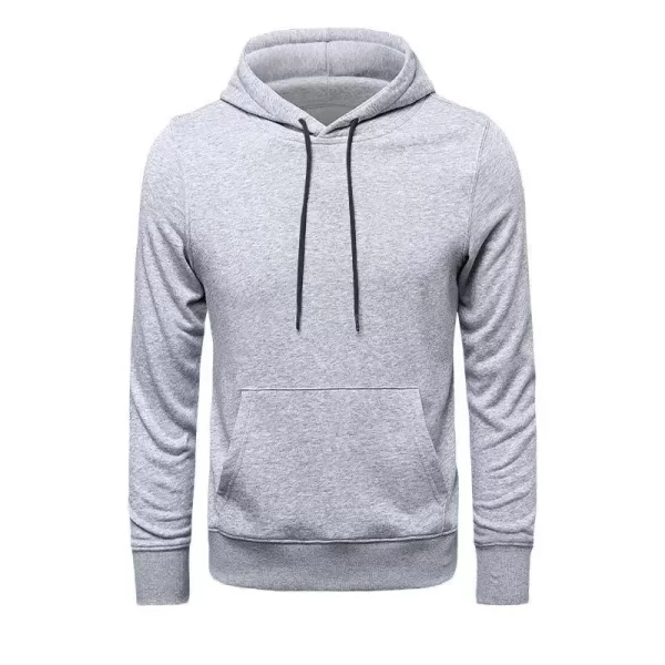 Erkek Uzun Kol Kapşonlu Basic Sweatshirt Hoodie - Gri