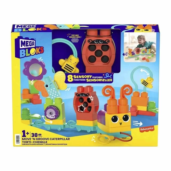 Hkn44 Mega Bloks® Hareketli Duyusal Gelişim Tırtılı 30 Parça +1 Yaş